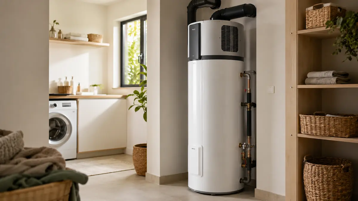 Chauffe-eau thermodynamique dans un local aménagé près d’une buanderie